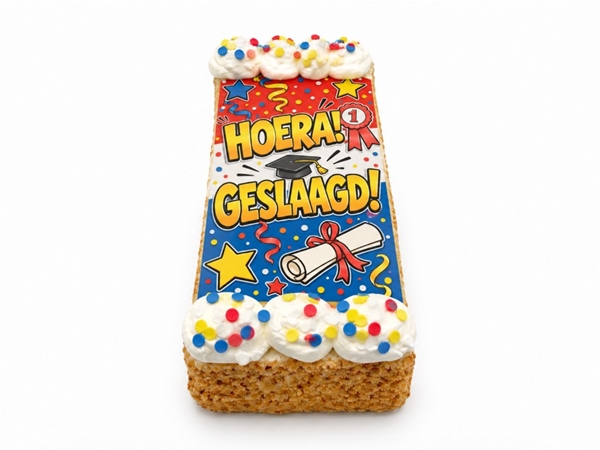 Hoera geslaagd slagroomschnit